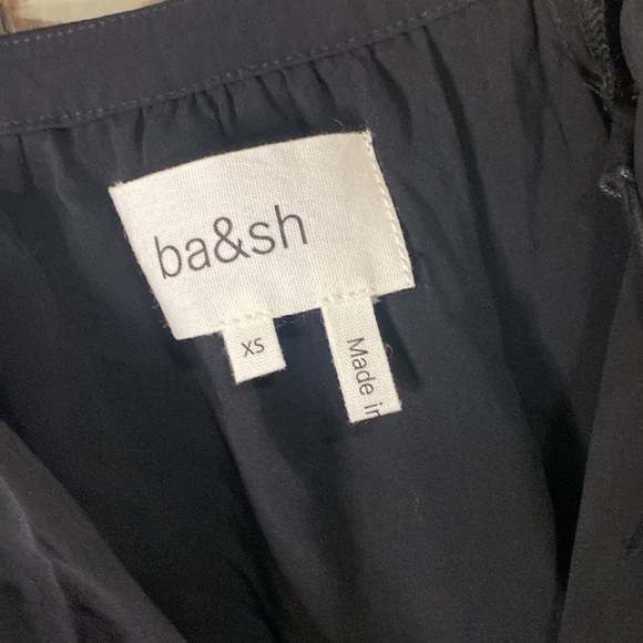 Ba&sh XS black long sleeve ruffle midi dress - Picture 5 of 16